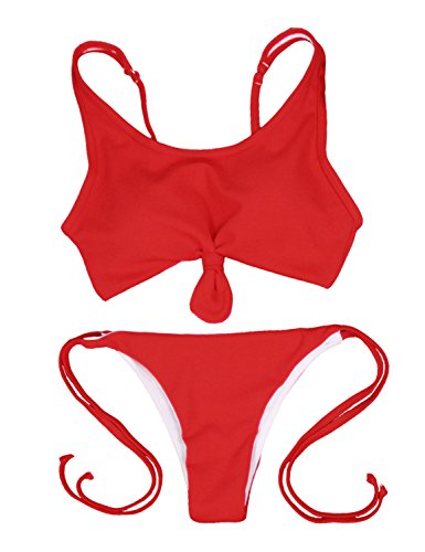 Dellytop Women Sexy Push Up Padded Knot Bikini Top Swimsuit Two Piece Bathing Suit Swimwear