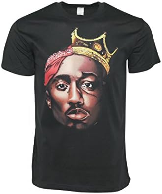 FLEA ALLEY Mens Vintage Hip Hop Printed T-Shirts Biggie/Tupac(M, Black)