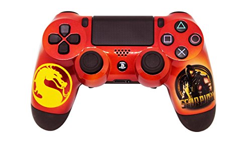 PS4-Dual Shock 4-Pintura Customizada-Mortal Kombat Scorpion