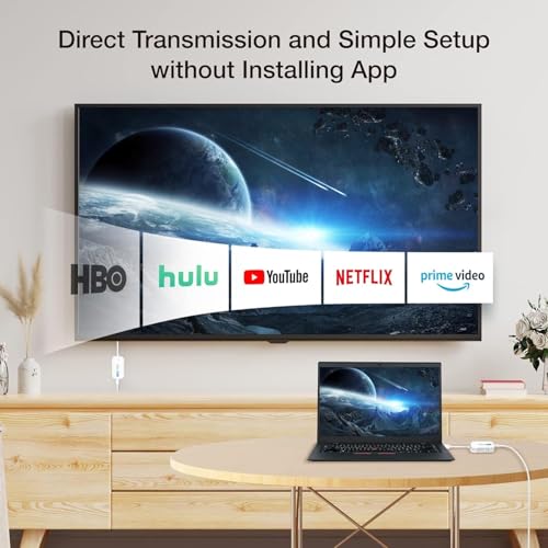 EZCast Wireless HDMI Transmitter & Receiver Kit Two Transmitters (Type-C & HDMI) and Receiver Ultra-Low Latency, Plug & Play for Laptop/PC to TV/Projector