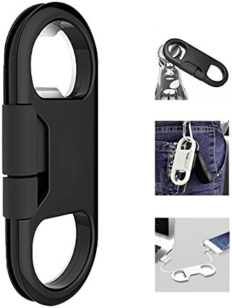Keychain Charging Cable, Longess Fast Charger Lightning USB to 8 Pin Cord with Bottle Opener for Apple iPhone 5 / 5S /5C/ 6/ 6S/ 6 Plus ( Black )