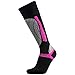 Pure Athlete Elite Wool Race Ski Socks - Warm Comfortable Ski Socks, Snowboard Socks - Merino Wool Ski Socks (Black/Neon Pink, S/M)