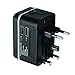 JZxin Travel Charger Power AC Adapter Universal All in One Worldwide Dual USB Ports Wall Charging US To UK/EU/AU Safety Fuse Protection