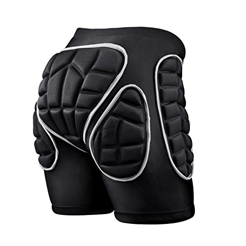 KUYOU Protection Hip,3D Padded Shorts Breathable Lightweight Protective Gear for Ski Skate Snowboard Skating Skiing Volleyball Motorcross Cycling ( L )