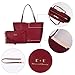 Women's Satchel Large Tote Bags - U+U Handbags Leather Shoulder Bag Top Handle Hobo Bag Shopping Work fit 15.6 inch Wine Red