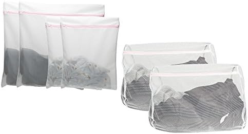 Anlarach Set of 6 Mesh Laundry Bags-2 Extra large, 2 Large & 2 Medium for Washing Lingerie Garment Bag for Machine Protect Blouse Hosiery Stocking Underwear Bra and Lingerie Travel Storage Bag White