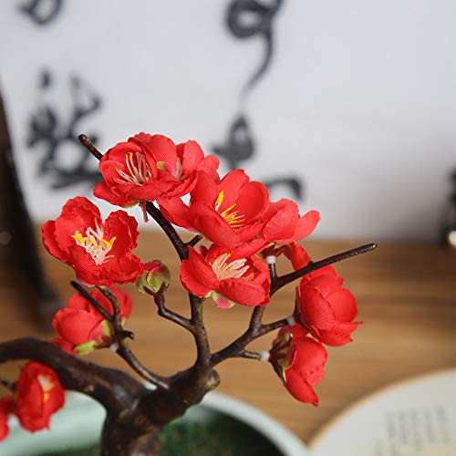 Alisy Plum Blossom Artificial Flowers, Silk Fake Flowers Floral for Home Bridal Wedding Bouquet Party Decor