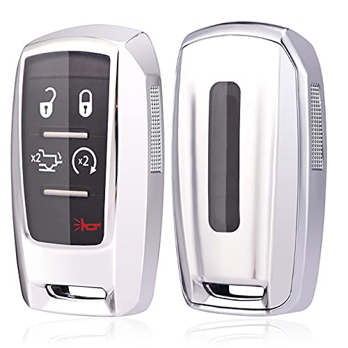 Horande 360-Grad-TPU-Schutzhülle, für Dodge Ram 1500 3500 5B Smart Keyless Entry Fob OHT-4882056 (Silber)
