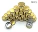 JM-capricorns 24 Pcs 1 Oz Tins Gold Small Aluminum Round Lip Balm Tin Storage Jar Containers with Screw Cap for Lip Balm, Cosmetic, Candles or Tea(Gold)