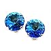 925 Sterling-silver stud earrings expertly made with Bermuda Blue crystal from SWAROVSKI for Women.