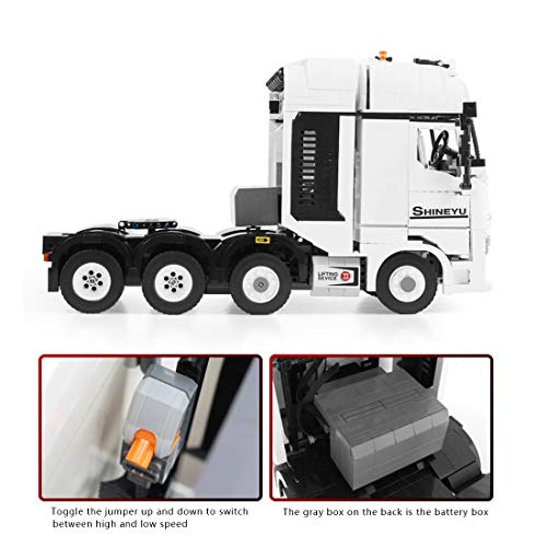 MAJOZ0 Technik Ferngesteuert Lastwagen Bausteine, 2.4Ghz RC Schwer LKW mit Motor, 2681 Teile Konstruktionsspielzeug… – Bild 8