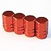 Tire Stem Valve Caps Cover Hexagon Shape (Set of 4pcs) Aluminum with Gasket Rubber Rings Universal fit for All cars and Bike (Orange)
