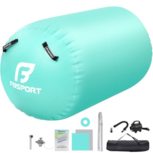 FBSPORT Aufblasbare Air Roll, 120x90cm Aufblasbare Luft Rollen, Yoga Gymnastik Zylinder, Gymnastikmatte, Gym Air Barrel, Air Tumbling Track, Sportmatt