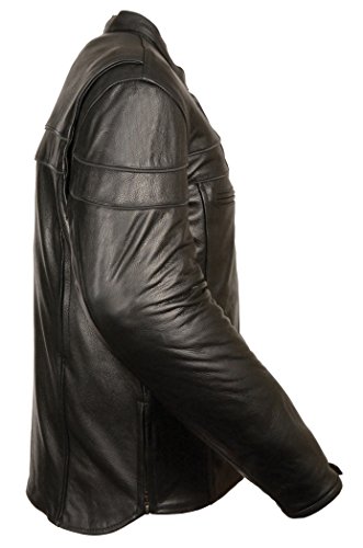 Milwaukee Men's Sporty Scooter Crossover Leather Jacket (Black, 4X-Large)