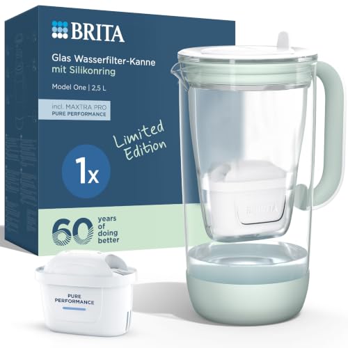 BRITA MAXTRA Glas-Wasserfilter Kanne inkl. 1x Pure Performance Filter