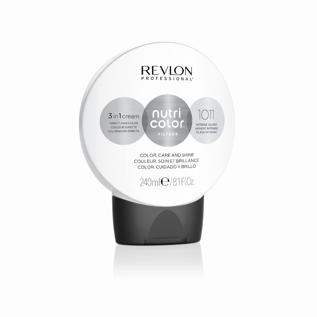 REVLON PROFESSIONAL Nutri Color Filters, Metallic Semi-Permanent Hair Color, 1011 Intense Silver, 240 Ml