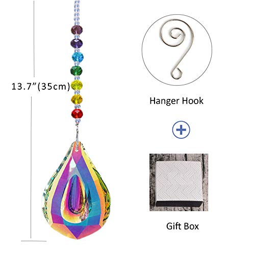 Nice Dream Sun Catcher Feng Shui Crystal Suncatchers for Window with Chakra Bead and 76mm Chandelier Crystal Prism Drops