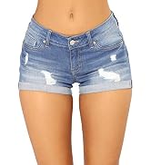 Mid Rise Waisted Denim Shorts 