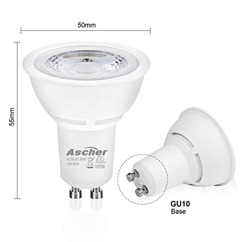 image for Ascher GU10 COB LED Bulbs, 50W Halogen Bulbs Equivalent, 6W, 400LM, 50