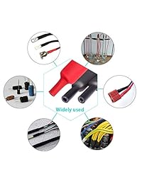 Tubo termorretráctil de doble pared 3:1 ratio de calor activado adhesivo pegamento forrado marino tubo de alambre protector de manga de alambre negro y rojo, 2 unidades, 3.9 ft