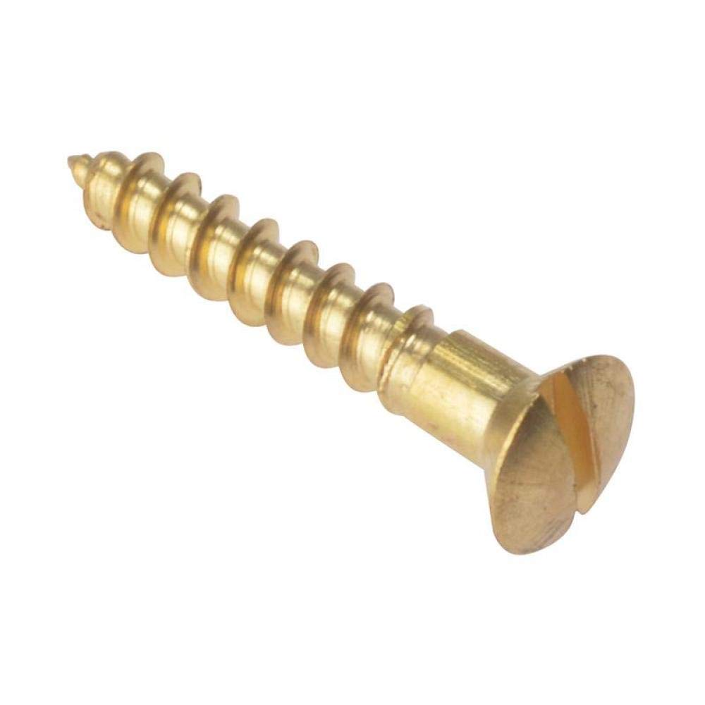ForgeFix Wood Screws - Solid Brass | 1" x 8 | Raised Head | Box 200