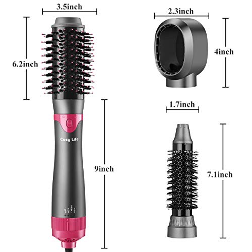 Hair Dryer Brush Hot Air Brush,Cosy Life 1000W 3 Heat Settings 3 in 1 Negative Ion One Step Hair Dryer & Volumizer with Interchangeable Brush Heads