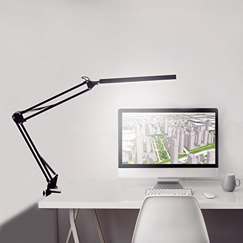 PSIVEN LED Architect Desk Lamp, Metal Swing Arm Dimmable Task Lamp, Eye Care Table Lamp with