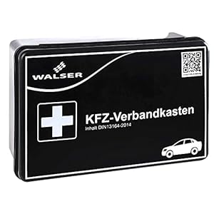 WALSER EHBO-kit auto, EHBO-tas auto, EHBO-koffer, EHBO-set auto, EHBO-tas DIN 13164, EHBO-kit zwart 44262