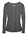 Woolx Womens Remi Lightweight & Breathable Merino Wool Long Sleeve Tee, Shadow Grey, Medium