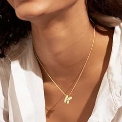 KissYan Bubble Letter Necklace, 14K Gold Plated