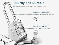 Puroma 2 Pack 2.6 Inch Long Shackle Combination