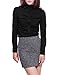 Allegra K Women Single Breasted Long Sleeves Ruched Front Shirt XS Black