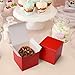 GSSUSA Small Gift Boxes 50-Pack 4x4x4 Red Gift Boxes with Lids for Gifts, Crafting, Cupcake Boxes, Individual Cupcake Containers, Wedding Party Favor