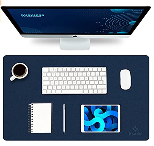 Contact’s Multifunctional Non-Slip PU Leather Desk Mat,Mouse Pad,Laptop Desk Pad,Ultra Thin Waterproof Desk Writing Mat for Office, College, School, Home etc. (Deep Blue)………