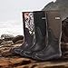 HISEA Men's Rain Boots, Waterproof Durable Insulated Rubber Boots for Men, 5 mm Neoprene Outdoor Mud Fishing Hunting Boots for Multi-Season (Black, Camo & Brown)
