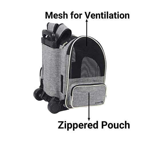 Mr. Peanut's Malibu Series Airline Approved Backpack Stroller Pet Carrier with Detachable Wheel Assembly - Thumbnail 4