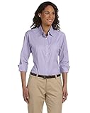 Devon & Jones Pink Three-Quarter-Sleeve Stretch Poplin Blouse