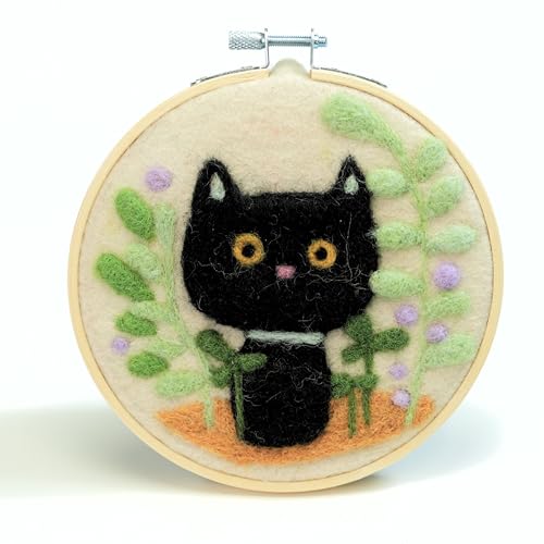 Woolbuddy 𝗡𝗲𝗲𝗱𝗹𝗲 𝗙𝗲𝗹𝘁𝗶𝗻𝗴 𝗞𝗶𝘁 𝗳𝗼𝗿 𝗔𝗱𝘂𝗹𝘁𝘀 & 𝗕𝗲𝗴𝗶𝗻𝗻𝗲𝗿𝘀 Starter Set with Core Wool, Felting Needles, Foam Pad & DIY Crafting Guide (Mystic Garden)