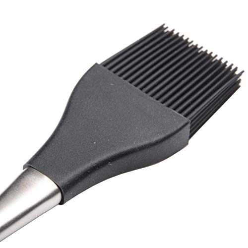 MUZOCT 2Pcs 12" BBQ Basting Brush Silicone Bristles Stainless Steel Handle Pastry Baking Brush with 4pcs Brush Head