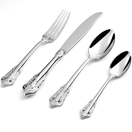 KEAWELL Baroque 16Piece 18/10 Silverware Set for 4, Mirror