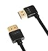 Ysimda Ultra Slim Flexible Series One Port Saver 90 Degree Right- Angle A to A HDMI 2.0 High-Speed Cable, 3ft, Golded Connecter, 18G, Supports Ethernet, 3D, 4K and Audio Return,3ft