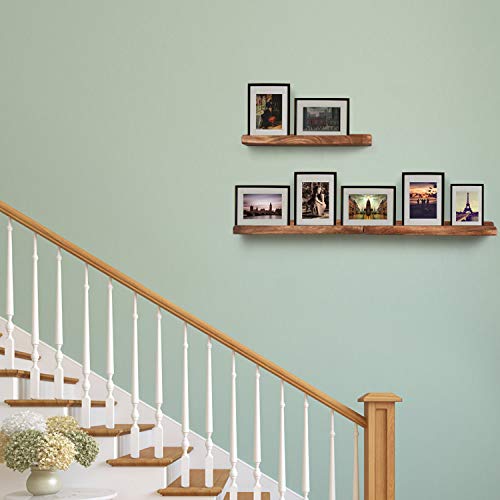 Emfogo Picture Ledge Shelf Rustic Wood Floating Shelves for Display 16.9 inch Set of 3 - Thumbnail 2