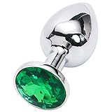 Aexge Fetish Deluxe ＭEdium-sized Anal Plug Sex Love Games Bdsms Toys Super Quality Stainless Steel Ass Plugs Jewelry Kinkys Personal Massager for Women Lover Good Valentine 'S / Birthday Gift (Green)