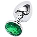 Aexge Fetish Deluxe ＭEdium-sized Anal Plug Sex Love Games Bdsms Toys Super Quality Stainless Steel Ass Plugs Jewelry Kinkys Personal Massager for Women Lover Good Valentine 'S / Birthday Gift (Green)