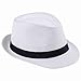 Fedora Hat,Crytech Men Packable Floppy Wide Brim Roll Up Panama Straw Sun Cap Casual Classic Cuban Party Church Trilby Uv Protection Beach Sunhat Cowboy Gangster Cap for Women Outdoor Travel (White)thumb 2