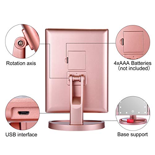 4 Lighted+Magnification+Rotation+Portable+Trifold