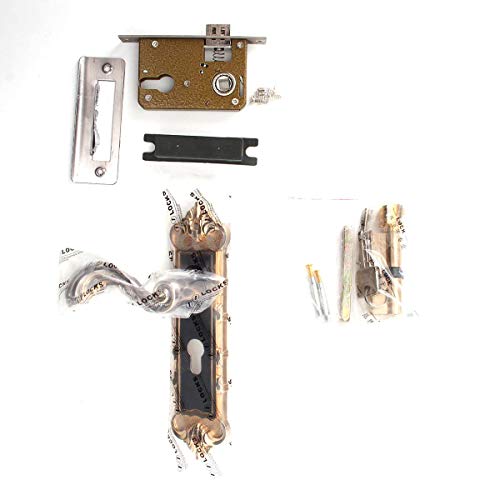 Door Lock, Door Levers Universal Entry Latches Bolts Full Set Privacy Door Security Handlesets Lever Mortise Handle Locks Zinc Alloy+ Keys Continental Zinc Mortise Handle Locks Full Set, USA Stock