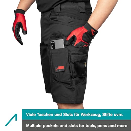 ACE Constructor Men's Work Trousers Short - Men's Work Trousers with Cargo Pockets & Stretch Waistband for Summer