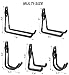 Dirza Utility Hooks Wall Mount Tool Holder U-Hooks for Home Garage Storage Organizer Garden Tools Shovels Rake Stroller Ladder Black 5 Pack