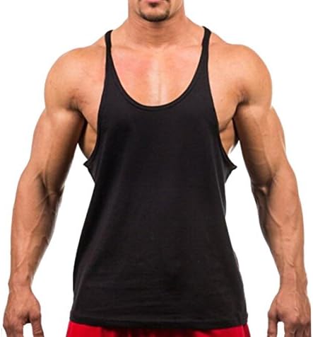 Honey GD Men's Workout Stringer Multi Colored Tank Top Muscle Shirt Black M